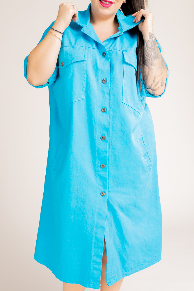 Blue UTERO Shirt Dress